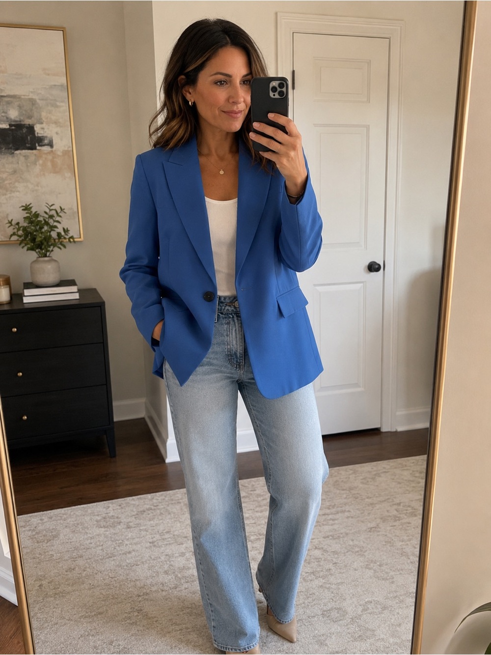 Zara Royal Blue Single-Button Blazer